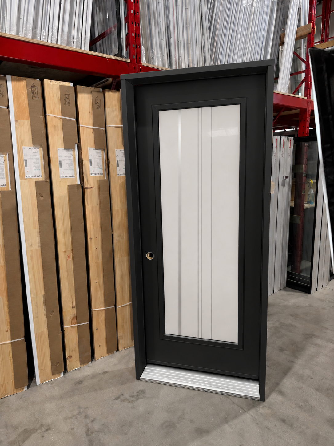 Cyndi 22x65 noire droite PORTE CYNDI 65po NOIRE 36 OUVRANT INTÉRIEUR DROITE