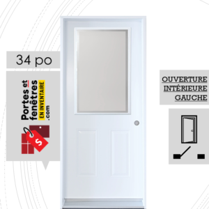 PORTE EDGE 37po BLANCHE 34 OUVRANT INTÉRIEUR GAUCHE