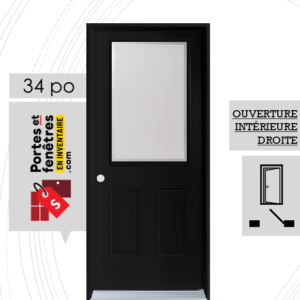 PORTE EDGE 37po NOIRE 34 OUVRANT INTÉRIEUR DROITE