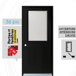PORTE EDGE 37po NOIRE 36 OUVRANT INTÉRIEUR DROITE
