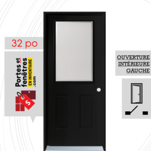PORTE EDGE 37po NOIRE 32 OUVRANT INTÉRIEUR GAUCHE