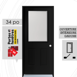 PORTE EDGE 37po NOIRE 34 OUVRANT INTÉRIEUR GAUCHE