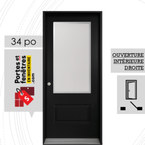 PORTE EDGE 49po NOIRE 34 OUVRANT INTÉRIEUR DROITE