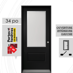 PORTE EDGE 49po NOIRE 34 OUVRANT INTÉRIEUR GAUCHE