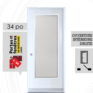 PORTE EDGE 65po BLANCHE 34 OUVRANT INTÉRIEUR DROITE