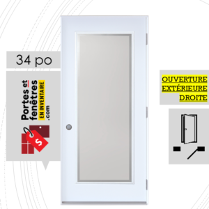 PORTE EDGE 65po BLANCHE 34 OUVRANT EXTÉRIEUR DROITE