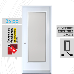 PORTE EDGE 65po BLANCHE 36 OUVRANT INTÉRIEUR DROITE