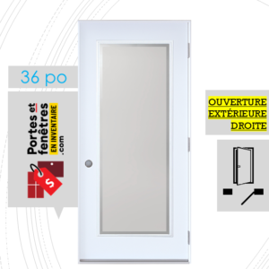 PORTE EDGE 65po BLANCHE 36 OUVRANT EXTÉRIEUR DROITE