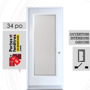 PORTE EDGE 65po BLANCHE 34 OUVRANT INTÉRIEUR GAUCHE