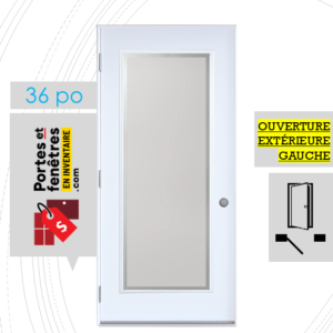 PORTE EDGE 65po BLANCHE 36 OUVRANT EXTÉRIEUR GAUCHE