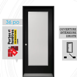 PORTE EDGE 65po NOIRE 36 OUVRANT INTÉRIEUR DROITE