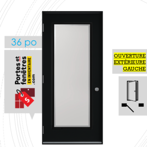 PORTE EDGE 65po NOIRE 36 OUVRANT EXTÉRIEUR GAUCHE