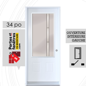 PORTE NAOMIE 49po BLANCHE 34 OUVRANT INTÉRIEUR GAUCHE