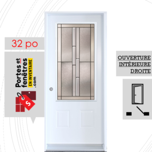 PORTE WHISTLER 49po BLANCHE 32 OUVRANT INTÉRIEUR DROITE