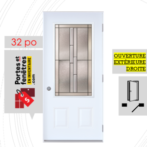 PORTE WHISTLER 49po BLANCHE 32 OUVRANT EXTÉRIEUR DROITE