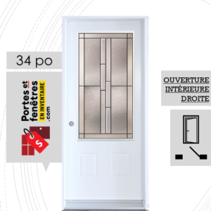 PORTE WHISTLER 49po BLANCHE 34 OUVRANT INTÉRIEUR DROITE