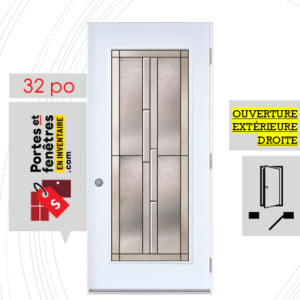PORTE WHISTLER 65po BLANCHE 32 OUVRANT EXTÉRIEUR DROITE