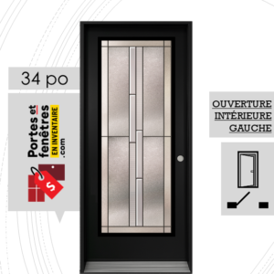 PORTE WHISTLER 65po NOIRE 34 OUVRANT INTÉRIEUR GAUCHE